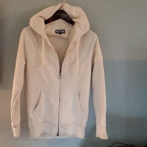 KITH zippered hoodie jacket-cream